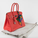 Hermes Rose Jaipur Birkin 30 Bag In Epsom Leather Palladium Hardware