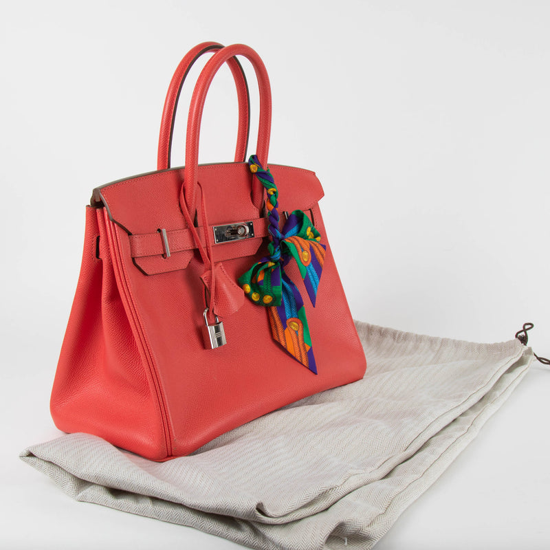 Hermes Rose Jaipur Birkin 30 Bag In Epsom Leather Palladium Hardware