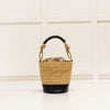Vanessa Bruno Holly Raffia And Black Leather Mini Bucket Bag