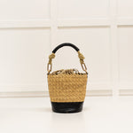 Vanessa Bruno Holly Raffia And Black Leather Mini Bucket Bag