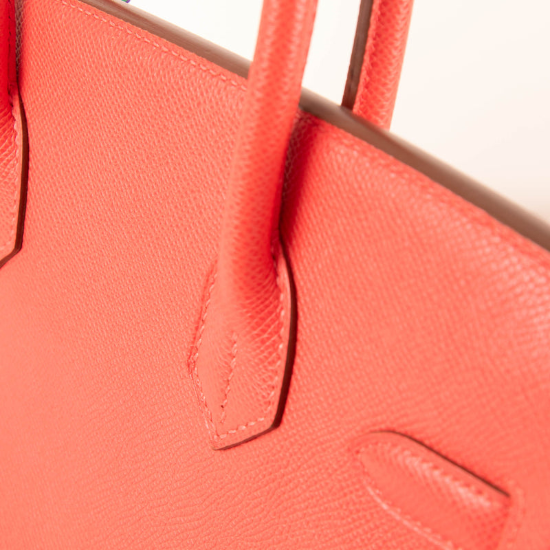 Hermes Rose Jaipur Birkin 30 Bag In Epsom Leather Palladium Hardware