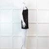 Halston Heritage Black Sequin Snakeprint One Shoulder Mini Dress