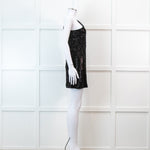 Halston Heritage Black Sequin Snakeprint One Shoulder Mini Dress