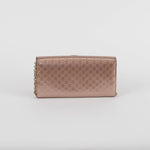 Gucci Rose Gold Long Wallet With Chain