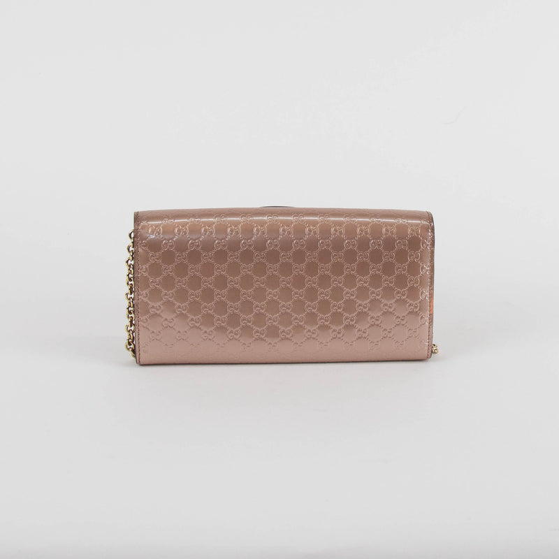 Gucci Rose Gold Long Wallet With Chain