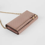 Gucci Rose Gold Long Wallet With Chain