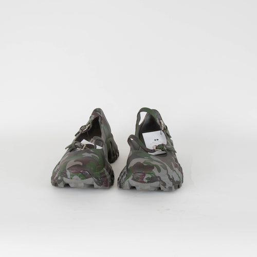 Miu Miu Camo Chunky Mary Janes Leather Shoes