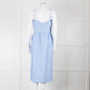 Three Graces Blue White Check Strappy Midi Sun Dress
