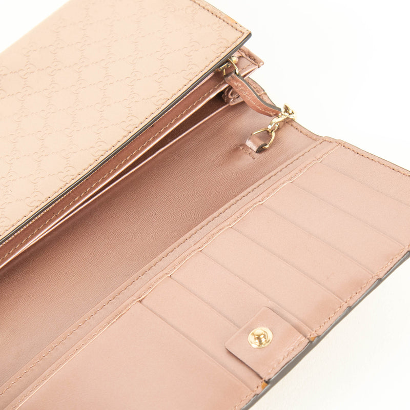 Gucci Rose Gold Long Wallet With Chain