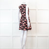 Red Valentino Black Flamingo Print Sleeveless Dress