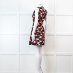 Red Valentino Black Flamingo Print Sleeveless Dress