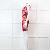 MSGM Pink Floral Mesh Ruched Mini Dress