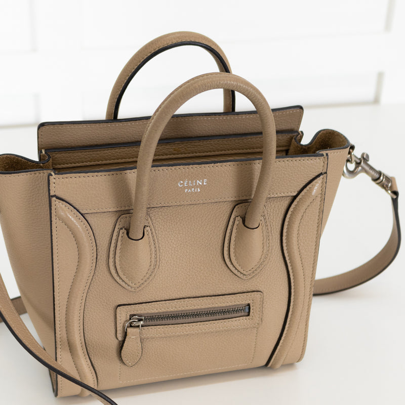 Celine Beige Nano Luggage Tote