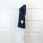 Missoni Blue Long Sleeve Knit V Neck Mini Dress