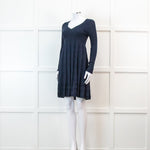 Missoni Blue Long Sleeve Knit V Neck Mini Dress