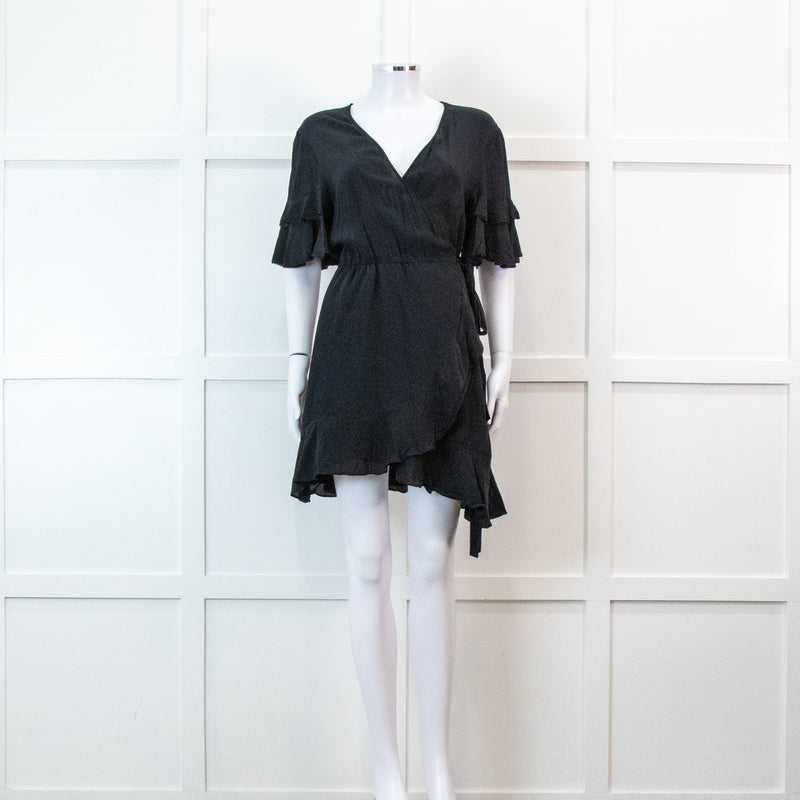 Iro Black Wrap Mini Dress