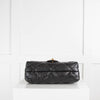 Chanel Black Lambskin Quilted Chain Top Handle Flap Bag