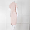 Max Mara Dusty Pink Short Sleeve Leather Belt Dress