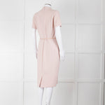 Max Mara Dusty Pink Short Sleeve Leather Belt Dress