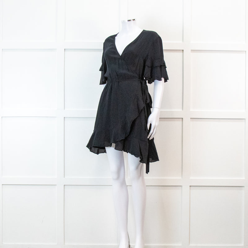 Iro Black Wrap Mini Dress