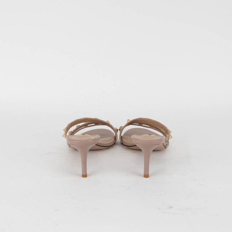 Valentino Rockstud Nude Asymmetrical Studded Sandal