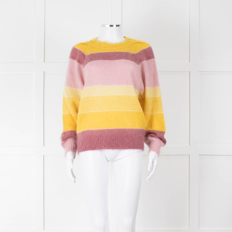 Isabel Marant Etoile Purple and Yellow Stripe Mohair Jumper