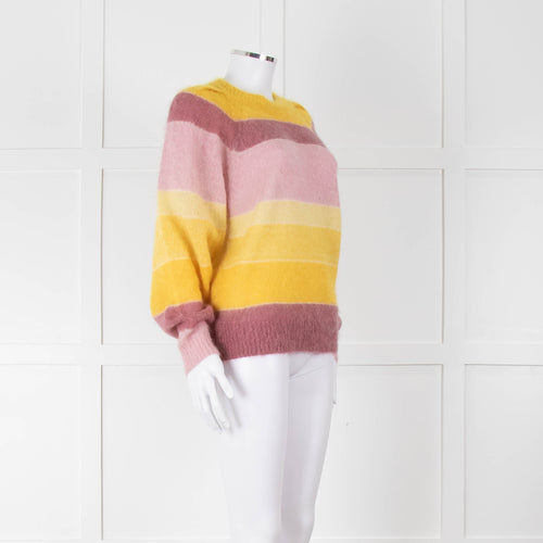 Isabel Marant Etoile Purple and Yellow Stripe Mohair Jumper