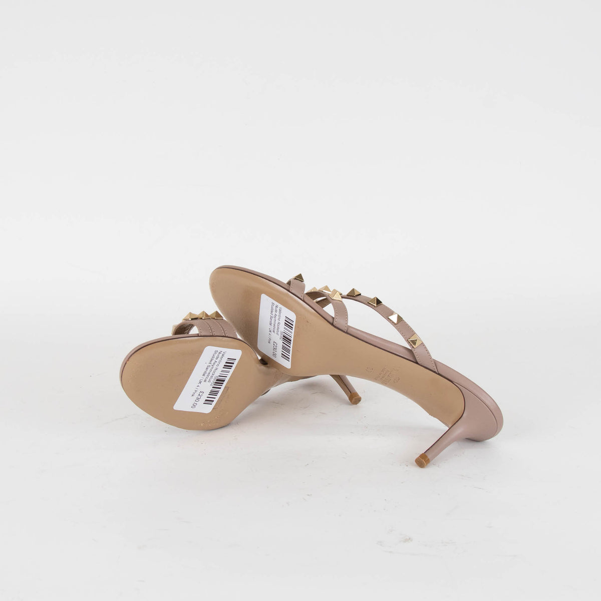 Valentino Rockstud Nude Asymmetrical Studded Sandal