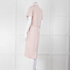 Max Mara Dusty Pink Short Sleeve Leather Belt Dress