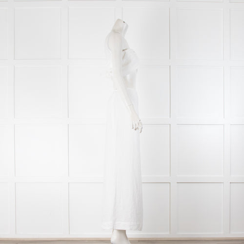 Natalie Rolt White Linen Scalloped Skirt and Bandeau Top