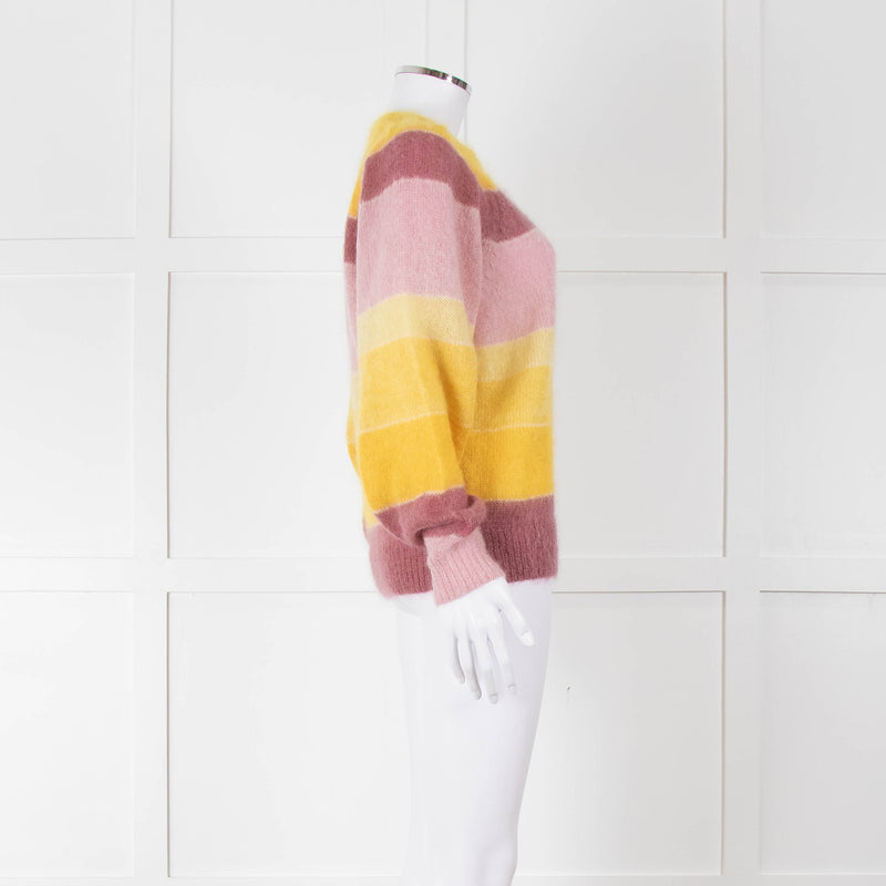 Isabel Marant Etoile Purple and Yellow Stripe Mohair Jumper