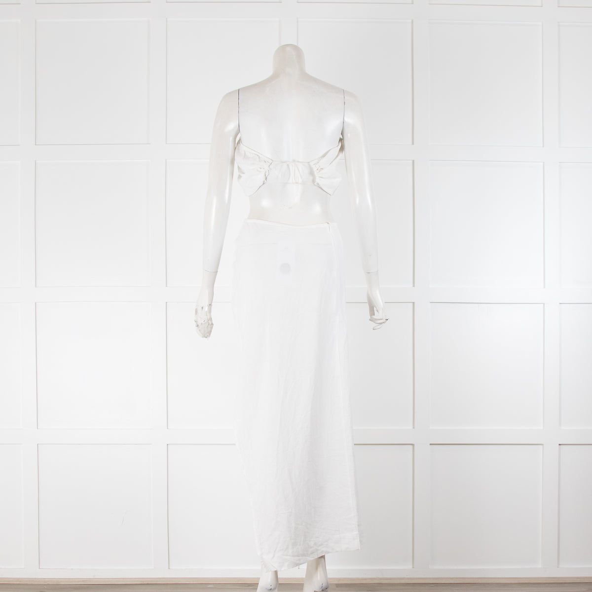 Natalie Rolt White Linen Scalloped Skirt and Bandeau Top