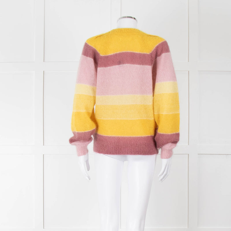 Isabel Marant Etoile Purple and Yellow Stripe Mohair Jumper