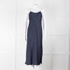 BA & SH Navy Blue Silver Diamante Chain Detail Slip Dress