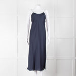 BA & SH Navy Blue Silver Diamante Chain Detail Slip Dress