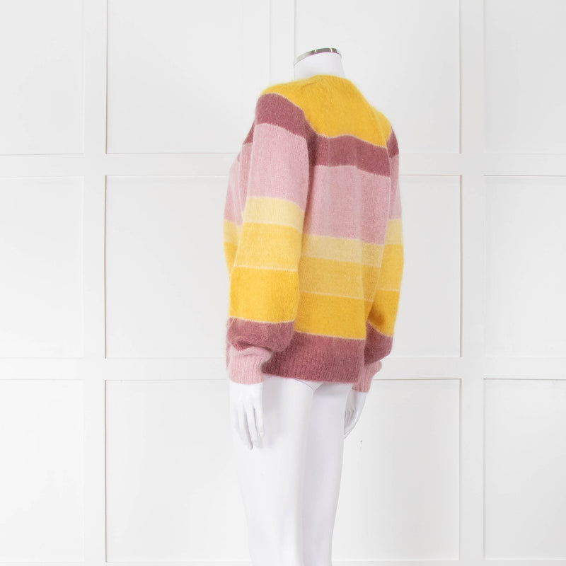 Isabel Marant Etoile Purple and Yellow Stripe Mohair Jumper
