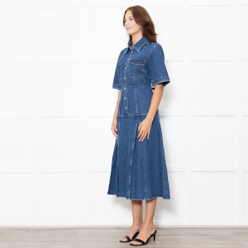 Wales Bonner Dark Denim Saint Katherine Shirt Dress
