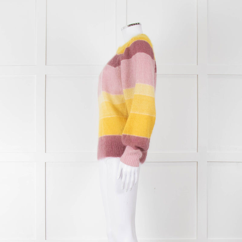 Isabel Marant Etoile Purple and Yellow Stripe Mohair Jumper