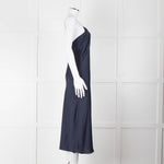 BA & SH Navy Blue Silver Diamante Chain Detail Slip Dress