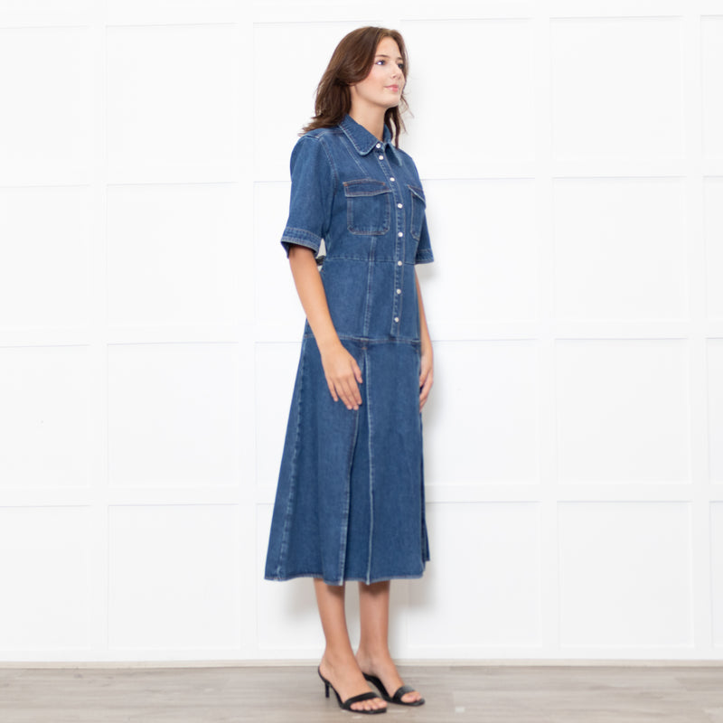 Wales Bonner Dark Denim Saint Katherine Shirt Dress