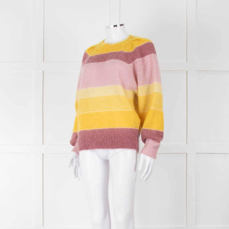 Isabel Marant Etoile Purple and Yellow Stripe Mohair Jumper