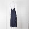 BA & SH Navy Blue Silver Diamante Chain Detail Slip Dress