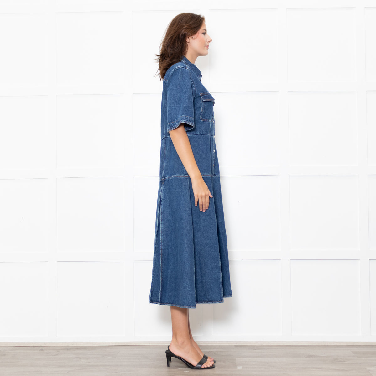 Wales Bonner Dark Denim Saint Katherine Shirt Dress