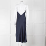 BA & SH Navy Blue Silver Diamante Chain Detail Slip Dress