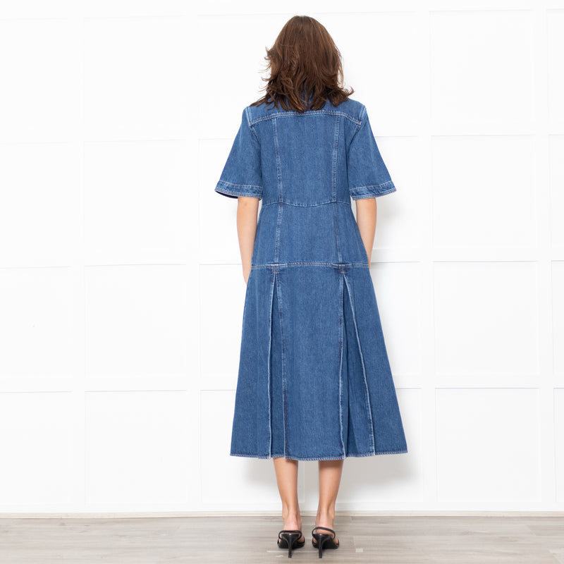 Wales Bonner Dark Denim Saint Katherine Shirt Dress
