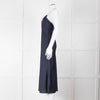 BA & SH Navy Blue Silver Diamante Chain Detail Slip Dress