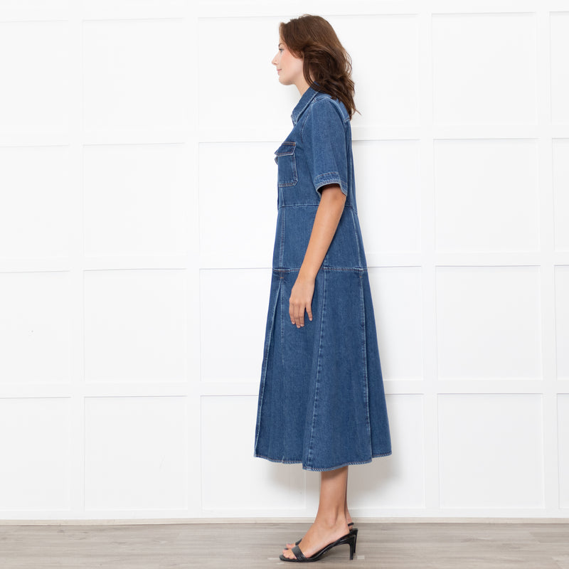 Wales Bonner Dark Denim Saint Katherine Shirt Dress