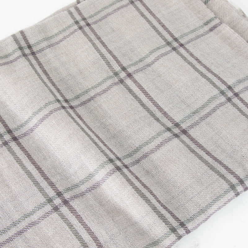Loro Piana Beige Cashmere Check Scarf