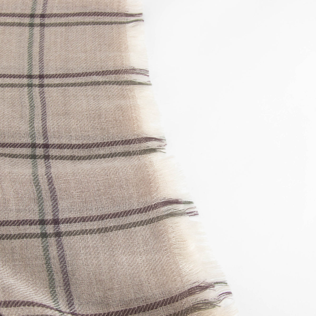 Loro Piana Beige Cashmere Check Scarf