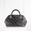 Chanel Black Quilted Gold Hardware Calfskin Bowling Bag